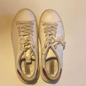 Steve Madden White Sneakers with Colorful Heel Accent